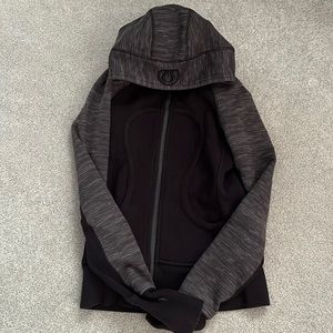 Lululemon size 2 black scuba with striped sleeves and hood PRICE NEGOTIABLE